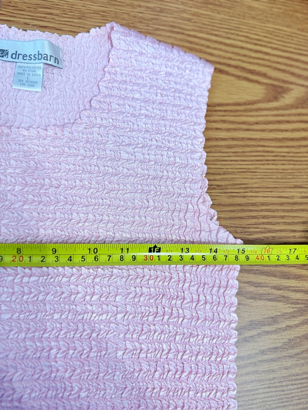 Dress Barn / NWOT-Light Pink Crinkle-Gorgeous Sheen-Sleeveless Stretchy Top - Picture 4 of 9